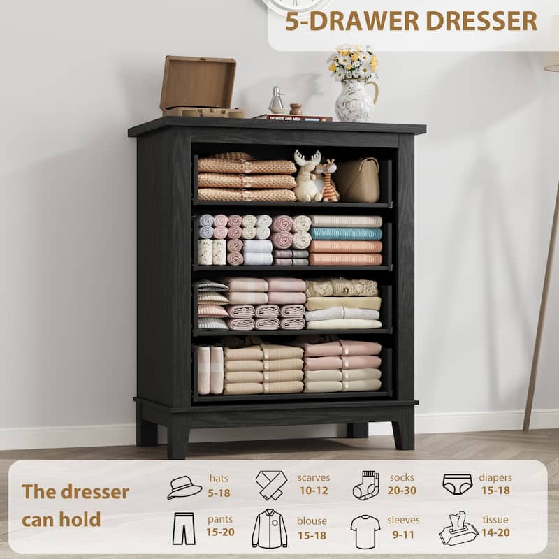 4 Dresser for Bedroom, 34.8" Tall Wooden Freestanding Chest of Drawers