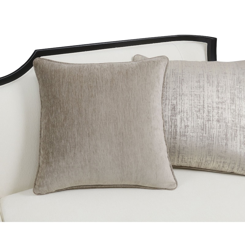 Traditional White Finish Curved Arms 1pc Sofa