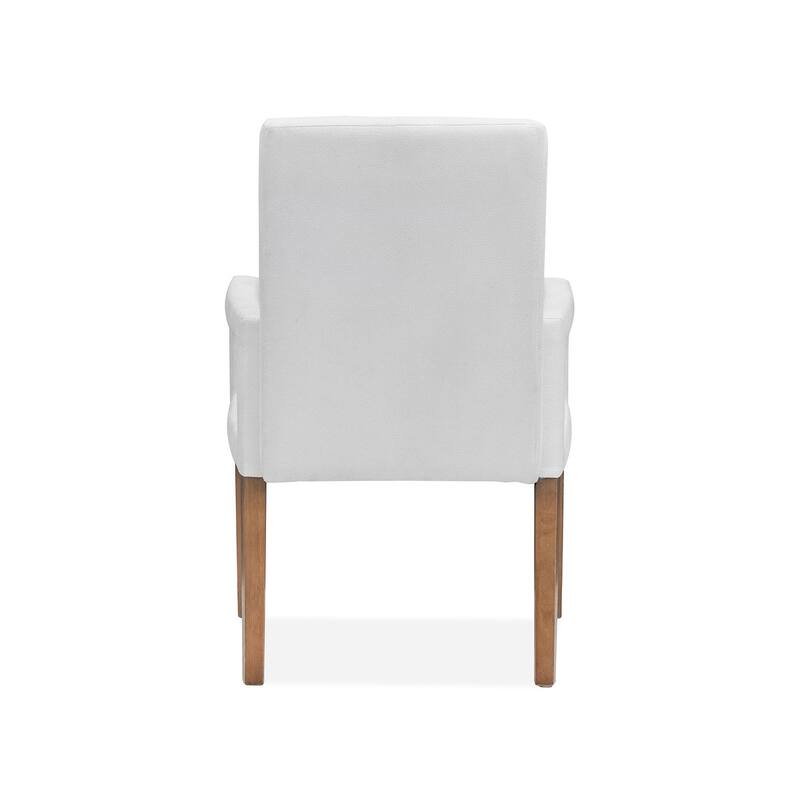 Magnussen Home Lindon Belgian Wheat White Upholstered Arm Chair Two Pack - 23.75''W x 24.13''D x 37.25''H