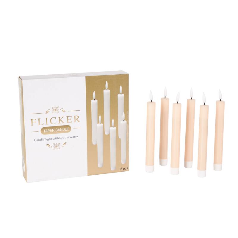 Wax Indoor Outdoor Flameless Candle with Remote Control - Set of 6 Red, Black, White, Yellow, Blue or Pink - Roche River Decor
