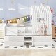 preview thumbnail 15 of 24, Modern House-Shaped Full Size Wood Low Loft Bed with Staircase,Four Storage Drawers Under-Bed,Full-Length Guardrail and Roof