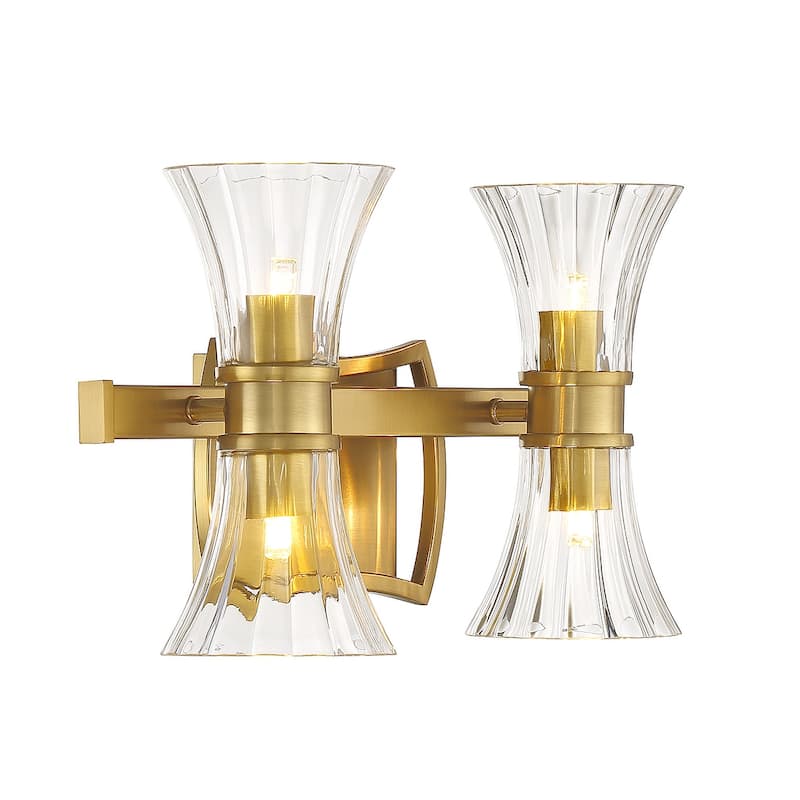Warm Brass LED Bathroom Vanity from the Bennington Collection