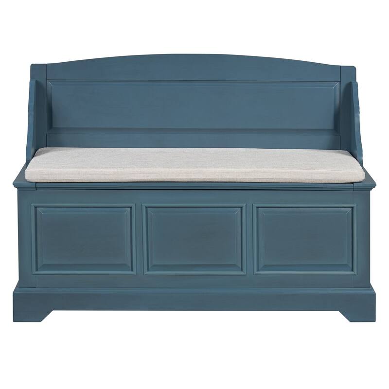 Retro Shoe Storage Bench with Safe Soft-Close Devices, Storage Chest with Hidden Storage and Cushion for Entryway, Hallway