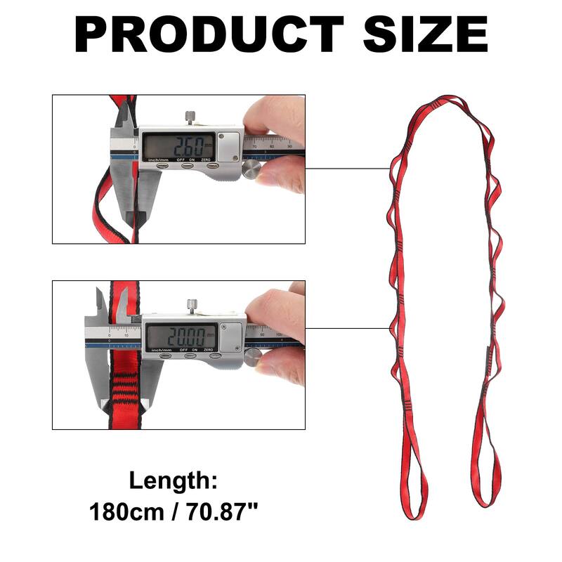 25KN Daisy Chain Yoga Extend Belt 1.8M, Climbing Straps for Exercise - 1.8M - Red