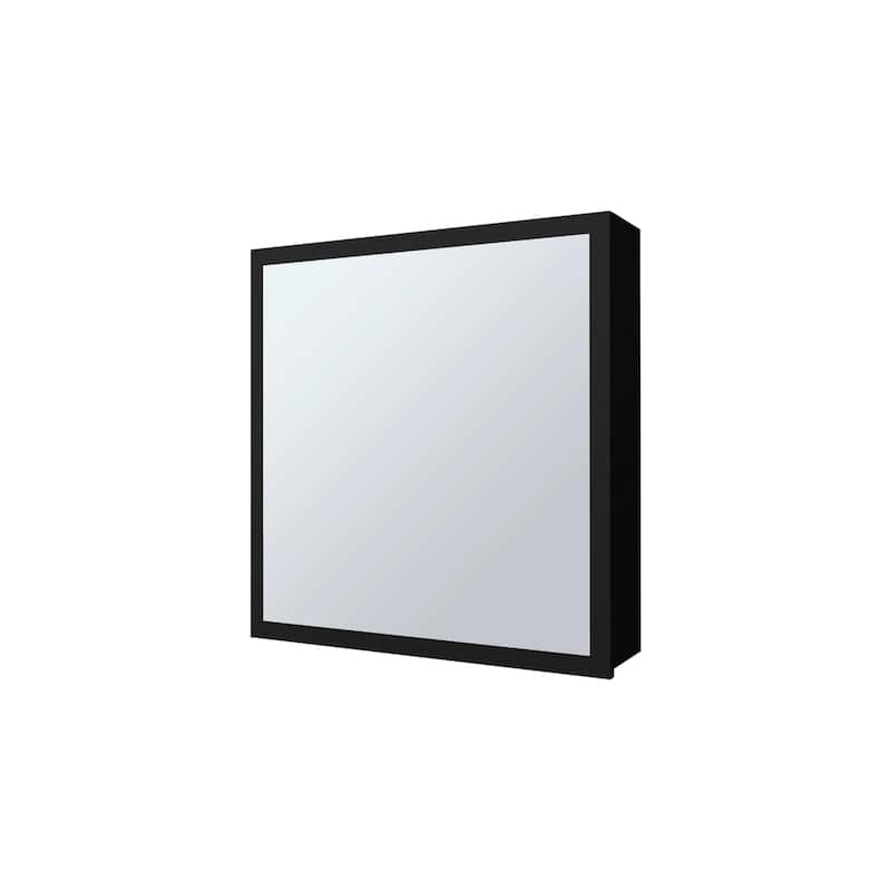 Wall-Mounted Medicine Cabinet with Mirror, Three Internal Shelves, and Black Finish for Bathroom or Bedroom