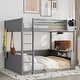 preview thumbnail 4 of 11, Queen size Wooden Bunk Bed with Built-in Shelves and LED Light, USB Charging Station for Living Room Grey