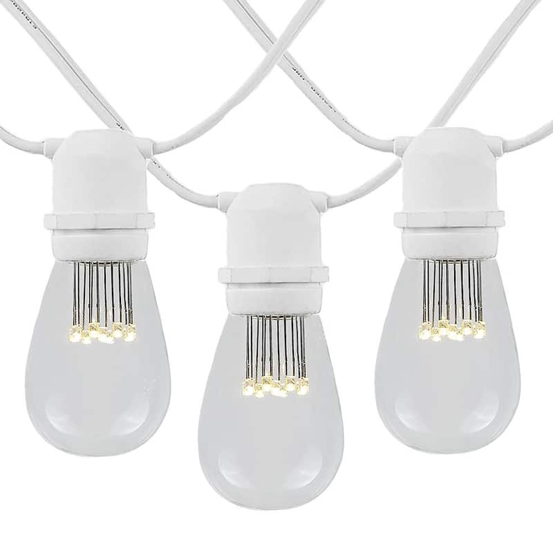 100/330 Foot S14 Edison Outdoor Patio String Lights, Market Lights - White