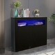 preview thumbnail 5 of 5, Living Room Sideboard Storage Cabinet Modern black kitchen wood cupboard with 2 door
