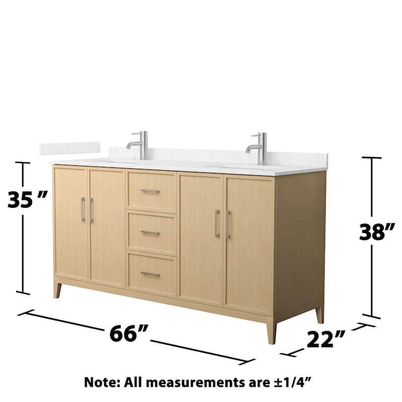 Elan 66-inch Double Vanity, Cultured Marble Top
