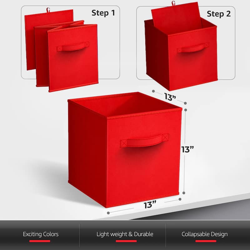 Sorbus Large Foldable Storage Bins - Fabric Cubes 8 Pack - 13"L x 13"W x 13"H