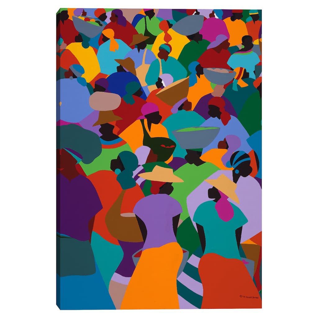 Les Palmes Market Haiti by Synthia SAINT JAMES Canvas Art Print