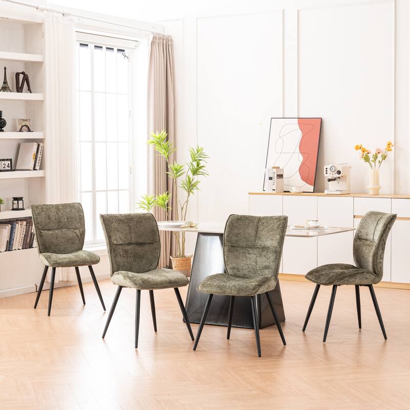 Dining Chairs Set of 2, Armless Kitchen Chairs, Soft Cushion