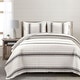 preview thumbnail 4 of 51, Lush Decor Farmhouse Stripe 3 Piece Quilt Set Black - Full - Queen