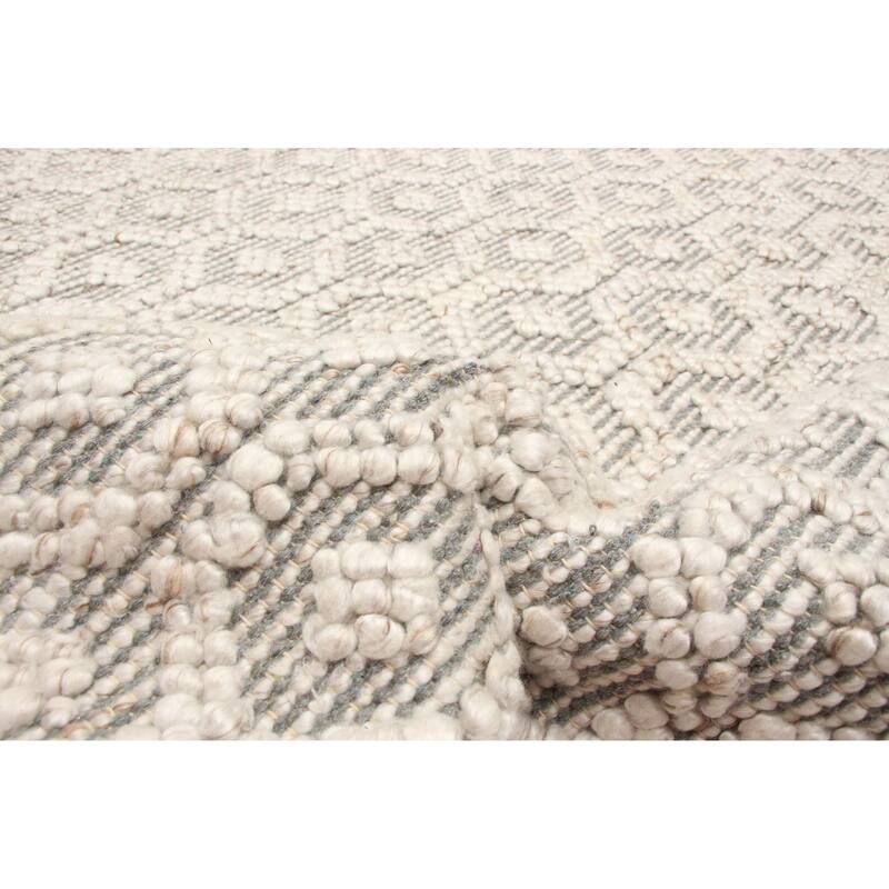 ECARPETGALLERY Braid weave Sienna Grey Wool Rug - 6'6 x 9'5