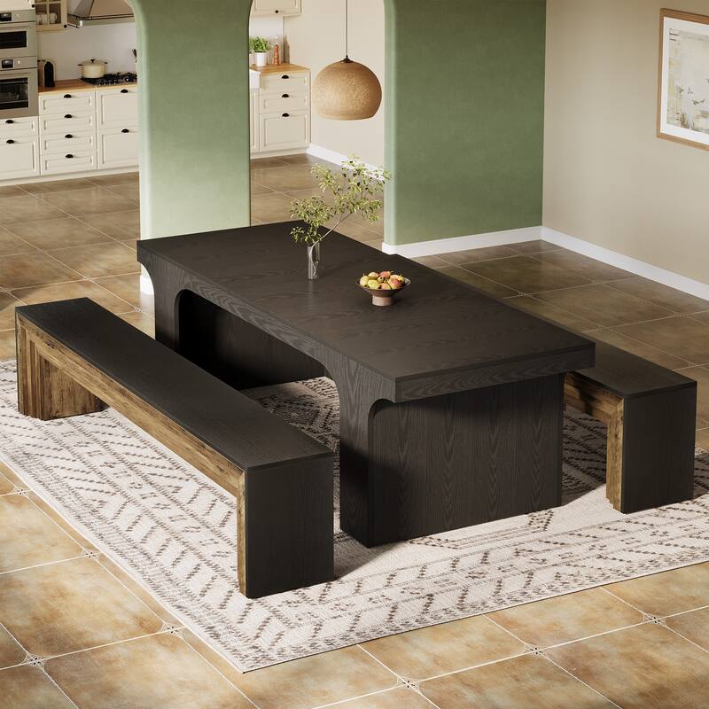 70.9-Inch Wooden Dining Bench, Extra Long Kitchen Bench Seating for Dining/Living Room, Entryway, Bedroom