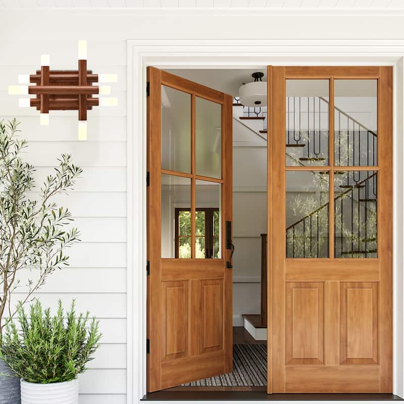 Bella Depot Wall Light Farmhouse Dimmable LED Sconce with Remote 13" x12"