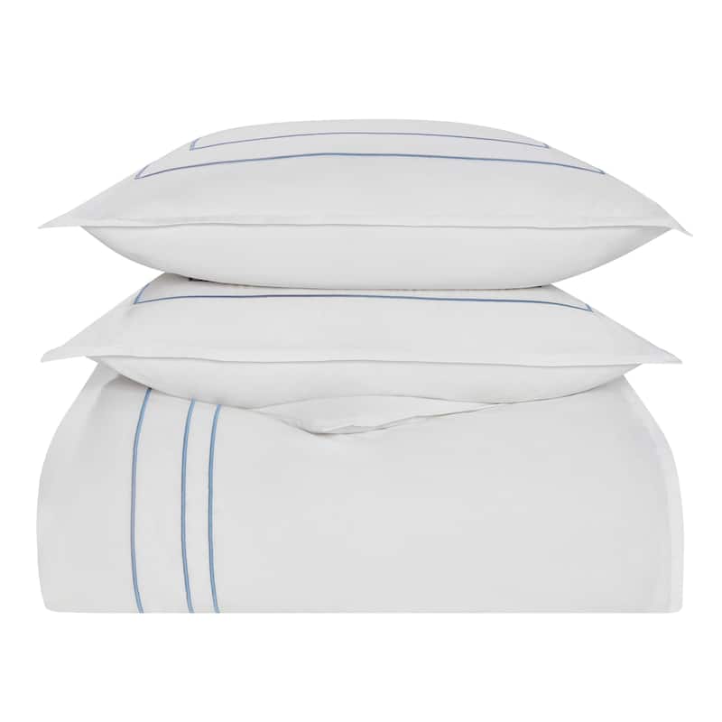 Nautica Alden Cotton-Rich White Duvet Cover Set