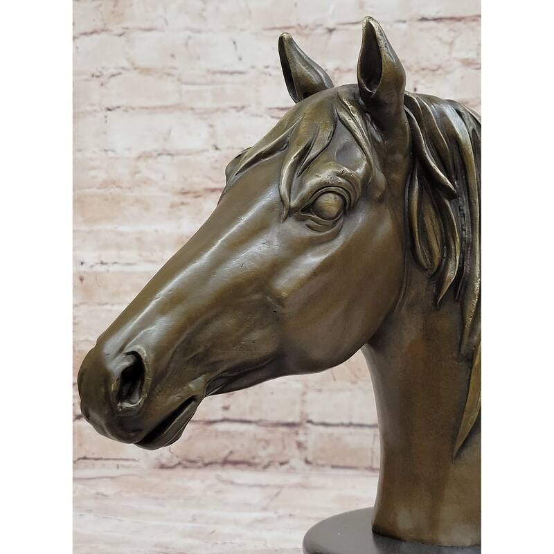 Hot Cast Bronze Horse Head Bust Statue Sculpture Bronze Metal Original Art By Milo