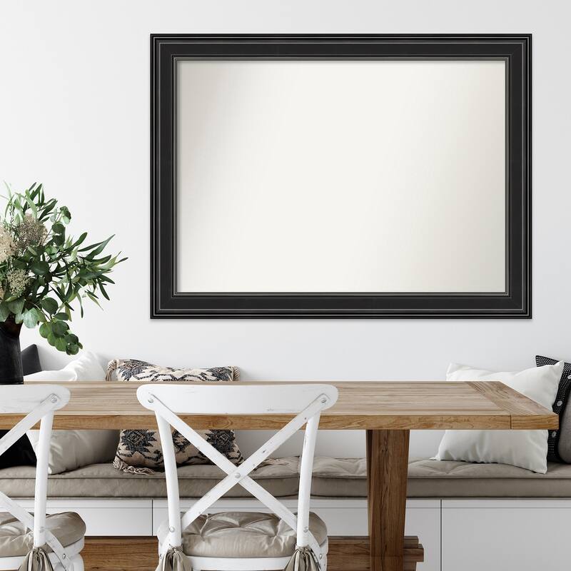 Non-Beveled Wall Mirror - Ridge Black Frame