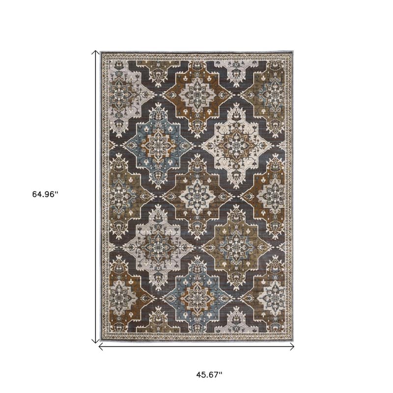 HomeRootsMedallion Traditional Rectangle Area Rug