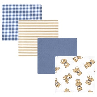 Hudson Baby Infant Boy Cotton Poly Flannel Receiving Blankets, Gentleman Bear, One Size - Gentleman Bear - One Size