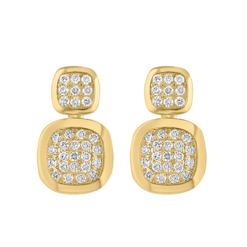 EFFY 14K Yellow Gold Diamond Pave Cluster Earrings