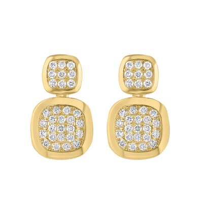 EFFY 14K Yellow Gold Diamond Pave Cluster Earrings