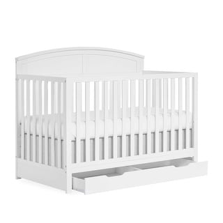 Dream On Me Storybrooke 5 in 1 Convertible Crib with Under Drawer - White