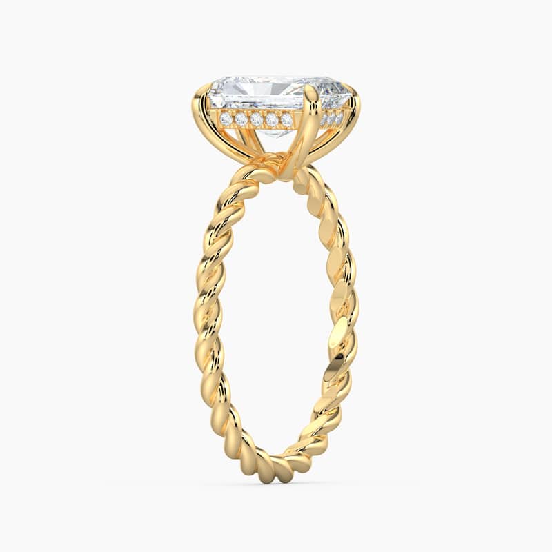 Auriya 14k Gold Lab Grown Radiant Diamond Twisted Hidden Halo Engagement Ring 1.00 to 5.00 ct. tw. (F-G, VS)