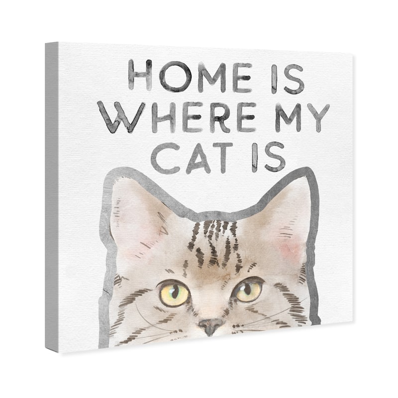 Wynwood Studio Canvas Animals Where My Cat Is Brown and Tan Modern & Contemporary Wall Art Canvas Print