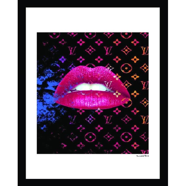 Hand Crafted, Wall Decor, Louis Vuitton Glitter Lips Painting