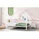 preview thumbnail 14 of 38, Metal House Platform Bed with Roof and Chimney for Boys and Girls, Bedroom