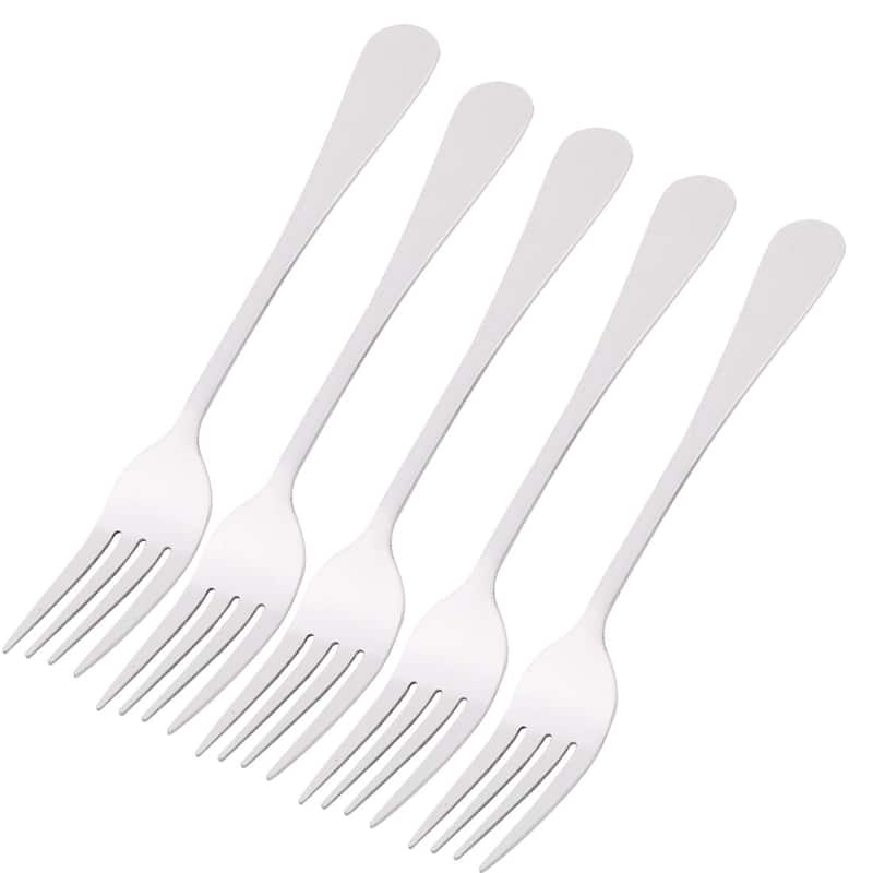 Household Tableware Stainless Steel Dinner Fork 6.8 Inches Length 5 Pcs - Silver Tone