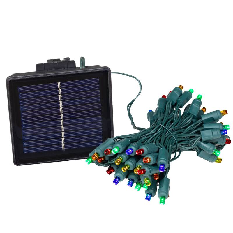 Novelty Lights 100 Light Solar LED Outdoor Christmas Mini Light Set, 60 Feet - Multi