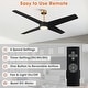preview thumbnail 11 of 19, 60-in Black Modern ABS 4-Blade Energy Saving DC Motor LED Ceiling Fan with Light and Remote