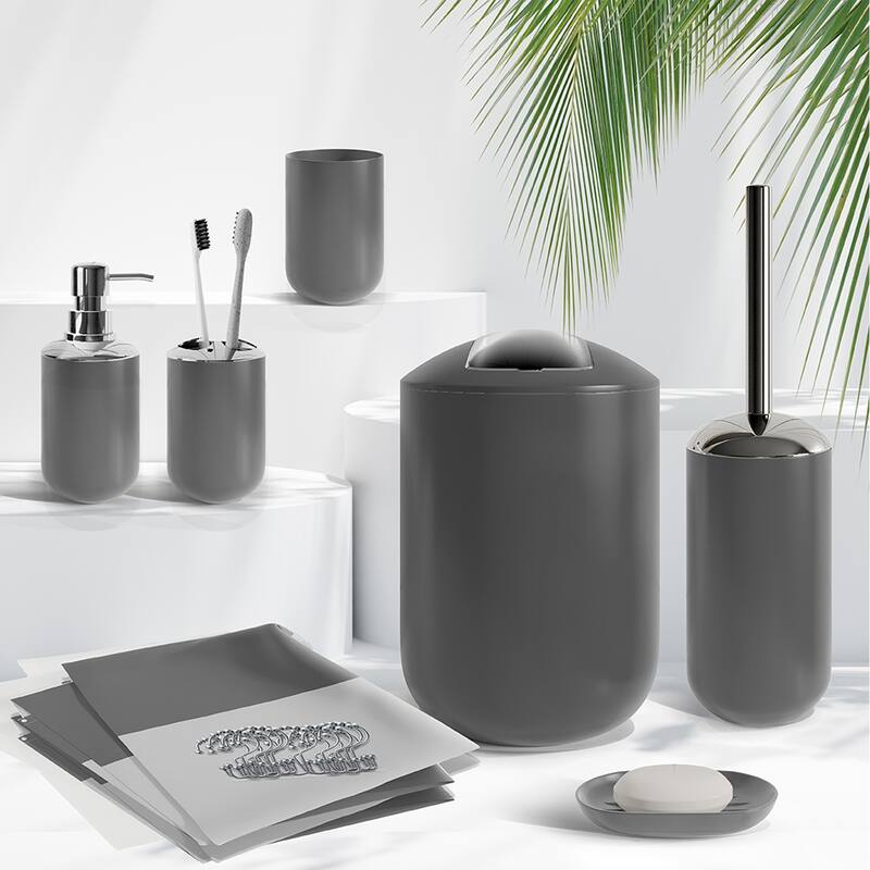 Clara Clark 20 Piece Complete Bathroom Accessories Kit with Shower Curtain Set
