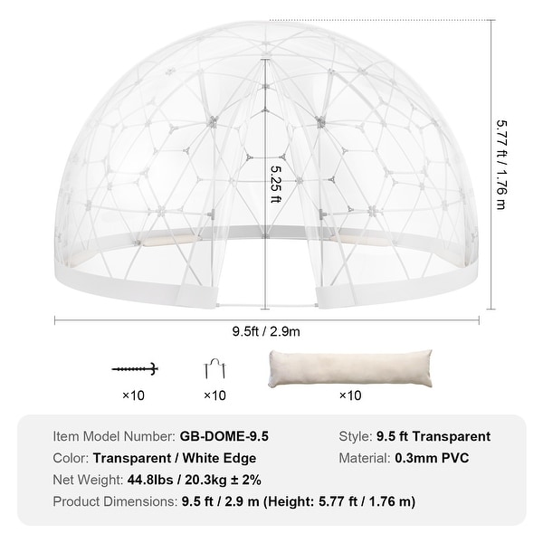 Garden Tent House, Dome Tent, Upgraded with PVC Transparent Cover