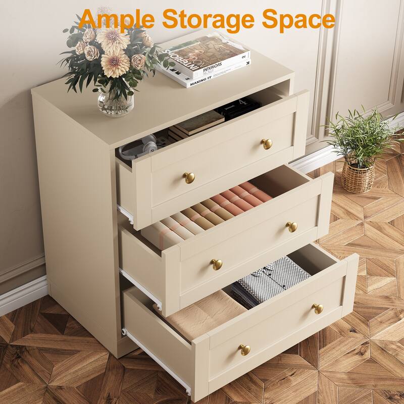 Modern Night Stand Set of 2 with 3 Drawers
