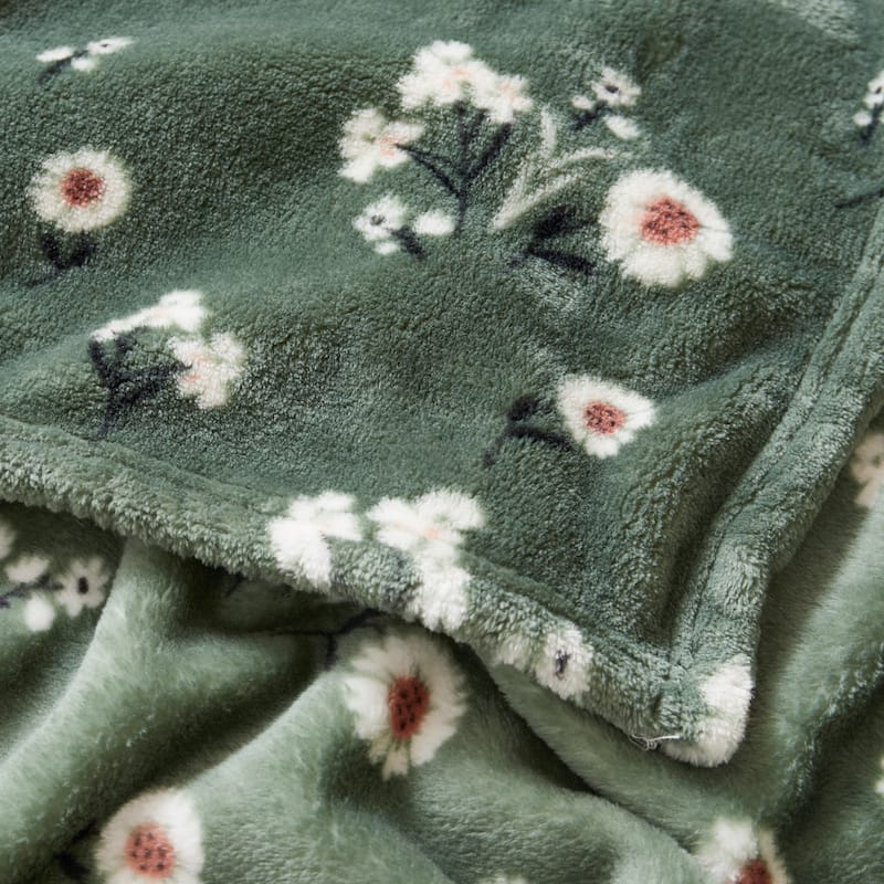 Lucky Brand Daisy Plush Throw Blanket