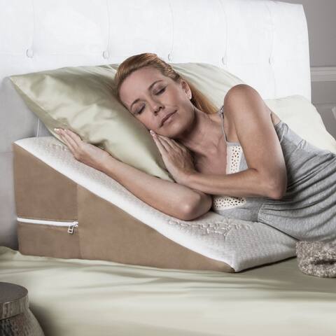 Avana Bed Wedge 8" Acid Reflux Memory Foam Pillow - White