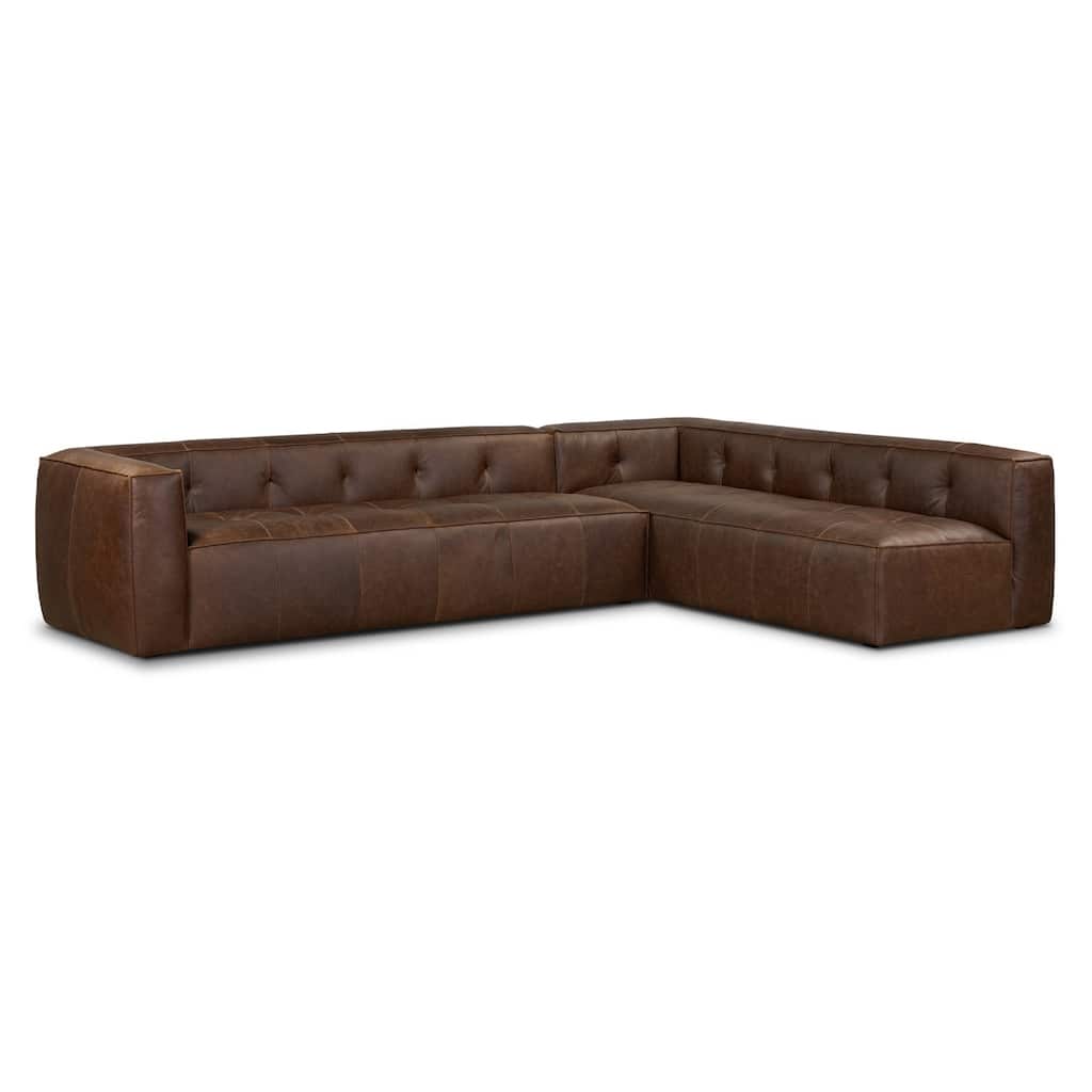 Poly & Bark Capa Genuine Leather Reversible Corner Sectional Sofa