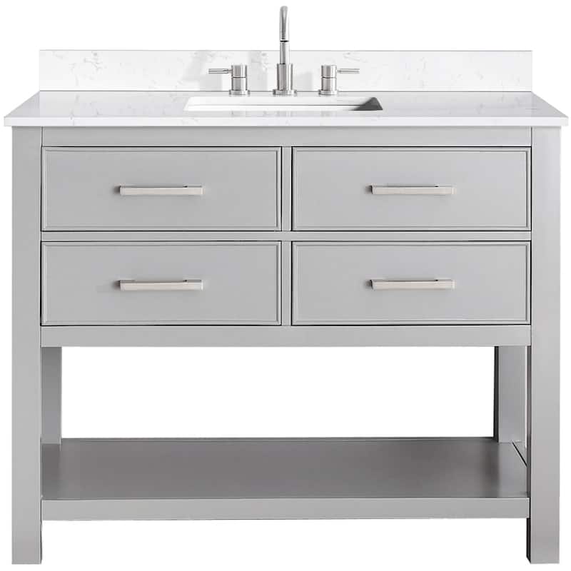 Avanity BROOKS-VS43-E Brooks 43" Free Standing Single Basin Vanity Set - Chilled Gray - Steel Finish