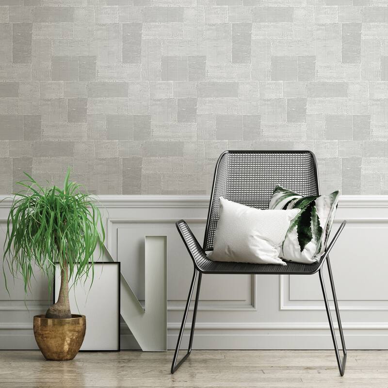 A-Street Prints Composition Silver Global Geometric Wallpaper
