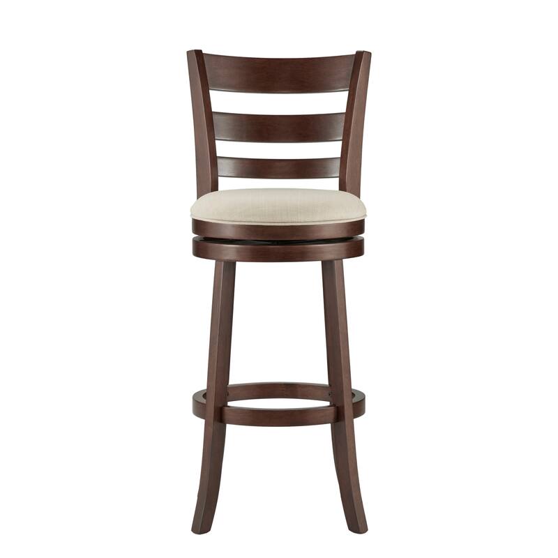Verona Linen Ladder Back Swivel Bar Stool by iNSPIRE Q Classic