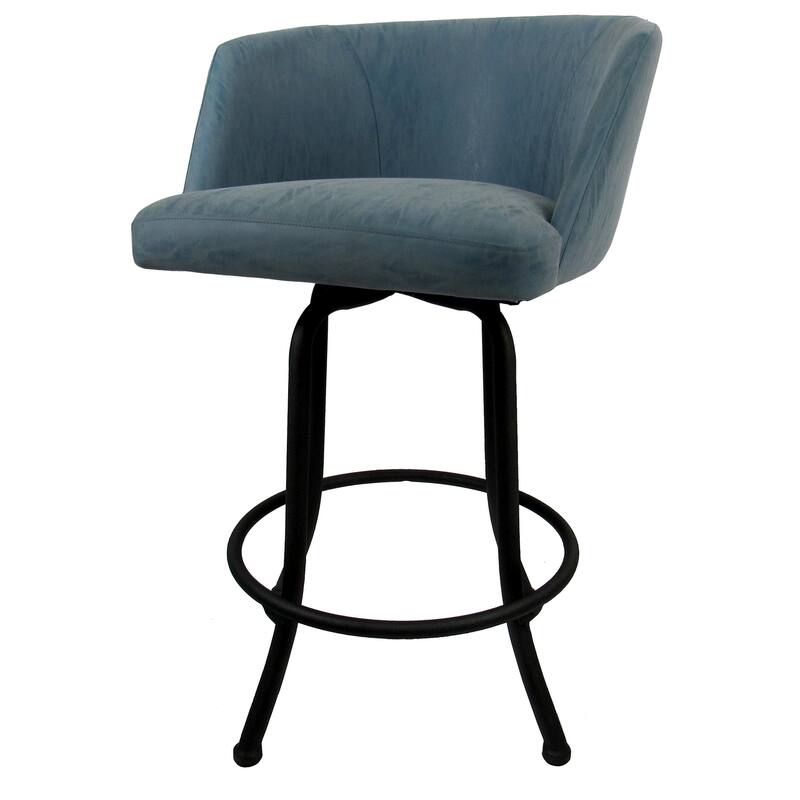 Swivel Counter 26", 30" Extra Tall 34" Metal Bar Stool - Joey - Topaz Vinyl - Black - Bar Height