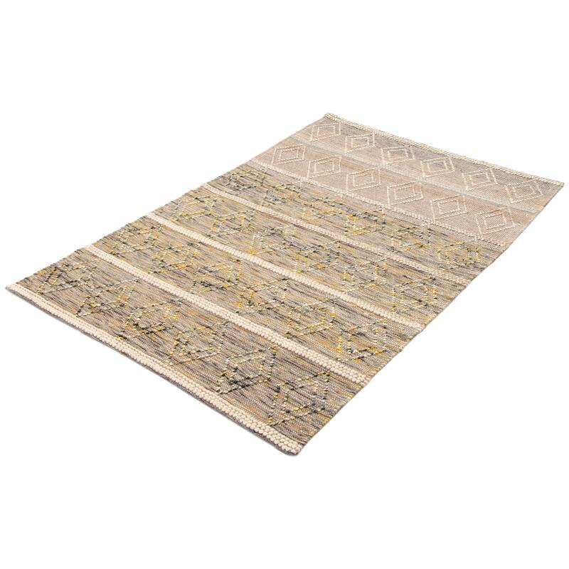 ECARPETGALLERY Braid weave Sienna Tan Wool Rug - 5'0 x 7'10