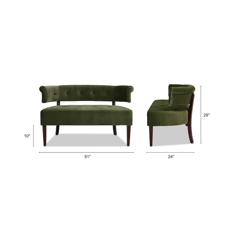 Jared 51" Modern Recessed Arm Tufted Bench Settee
