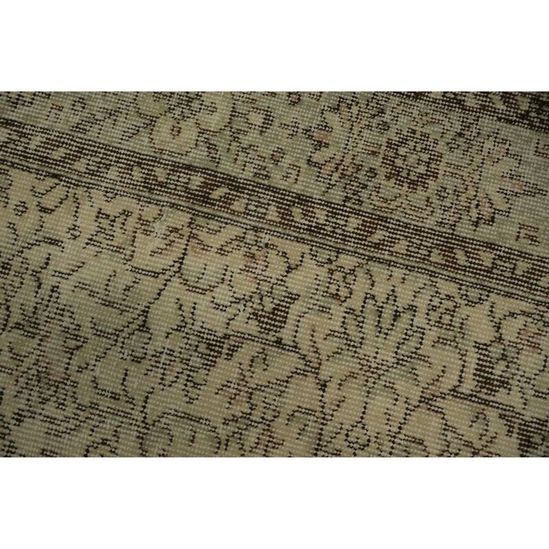 Hand Knotted Oriental 100% Wool Carpet Transitional Floral Beige & Ivories Anatolian Area Rug - 9' 2'' X 5' 8''