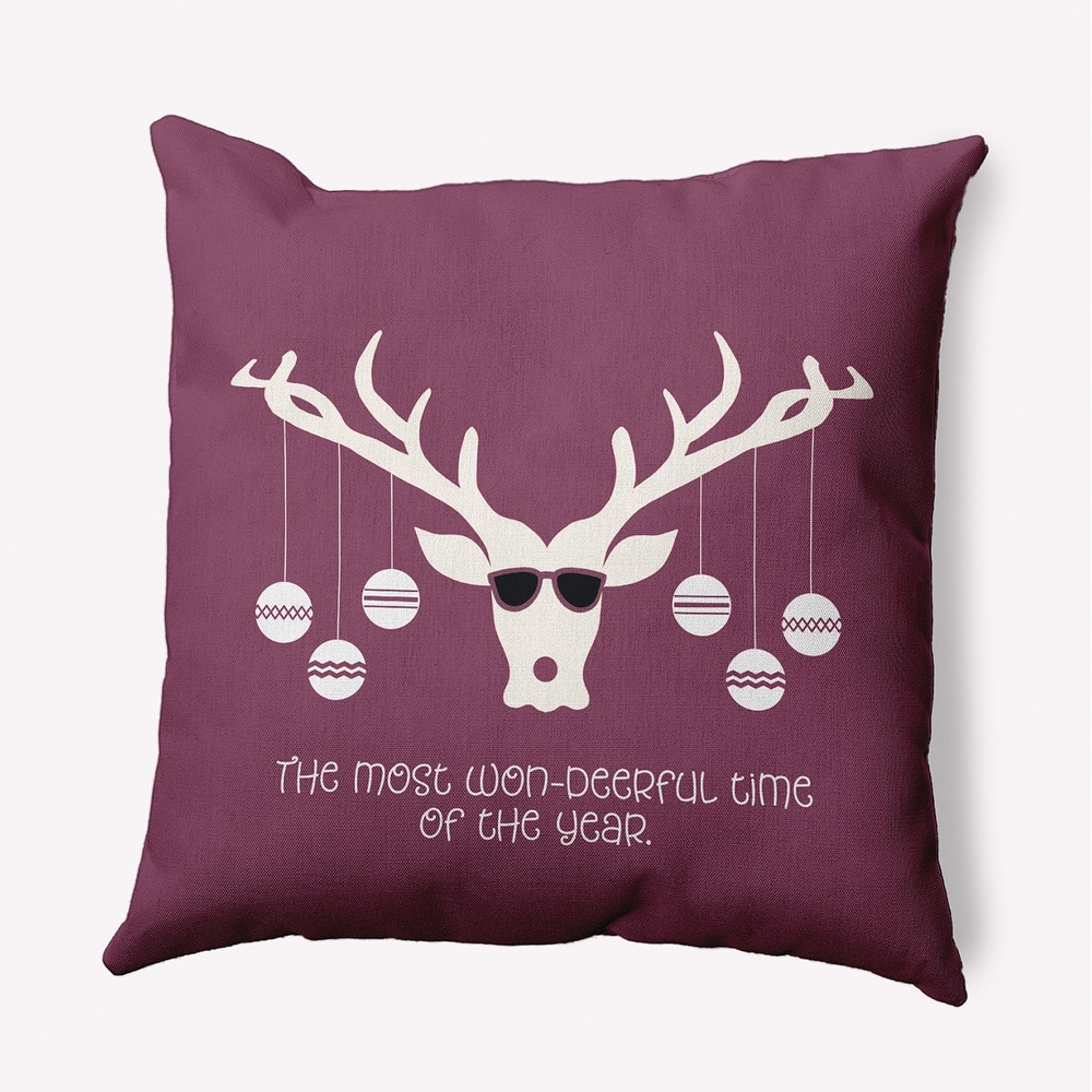 Cool Christmas Deer Indoor/Outdoor Throw Pillow