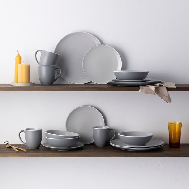 Noritake ColorTrio 16-Piece Coupe Dinnerware Set, Service For 4